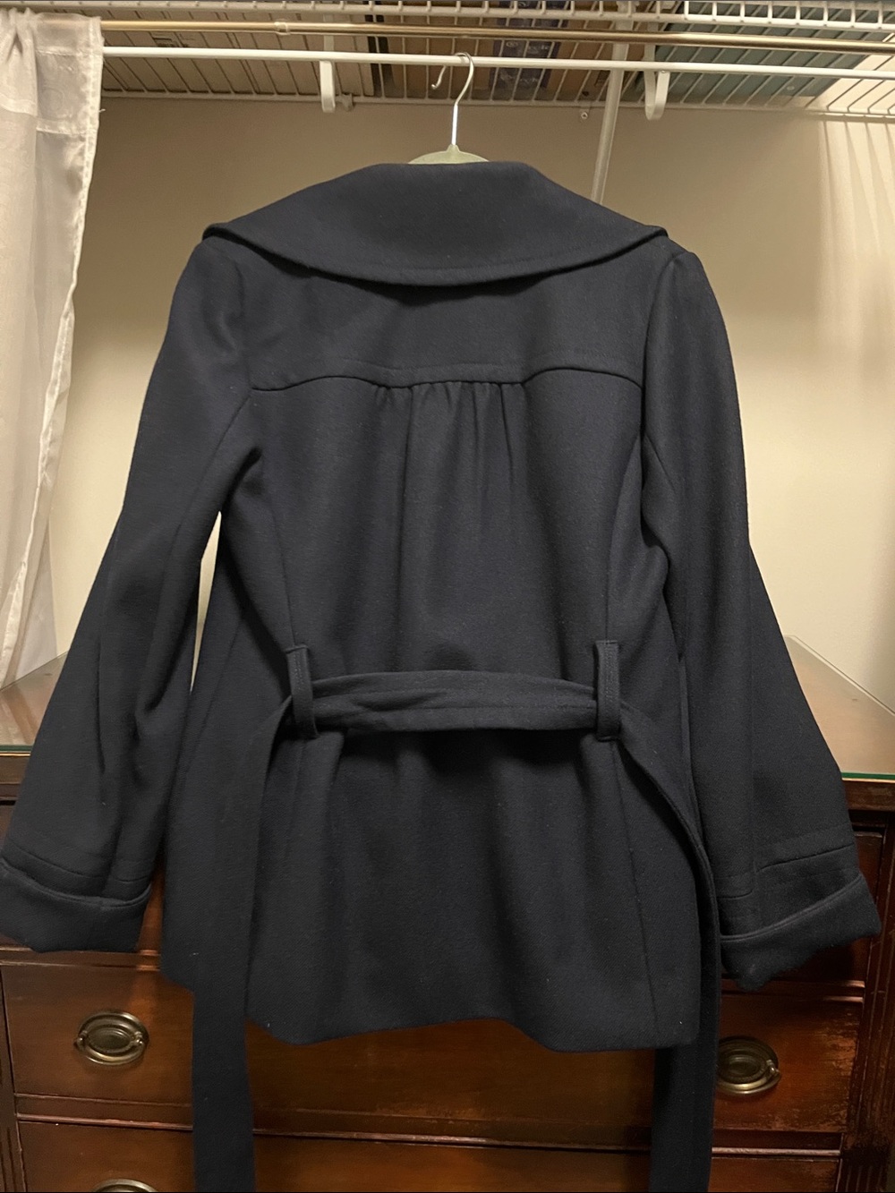 J Crew Women's Size 6 Navy Wool Pea Coat - Picture 14 of 16